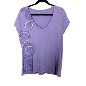 Banana Republic V-neck T-shirt in purple size XL